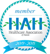 Healthcare Association of Hawaii Member badge 2017-2018.